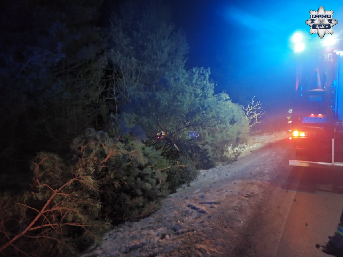 Moczydło: Kierowca BMW przesadził z prędkością i wypadł z drogi. Auto dachowało