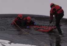 straż pożarna, nurkowie, lód