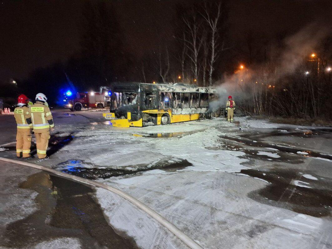 Pożar autobusu w Katowicach