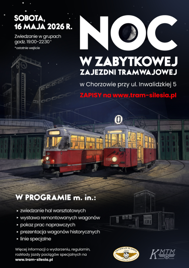 Noc Muzeów w zabytkowej zajezdni w Chorzowie. Od dziś ruszyły zapisy! [PROGRAM, KOMUNIKACJA]
