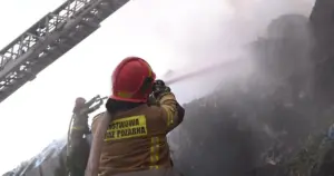 Pożar składowiska odpadów w Chorzowie