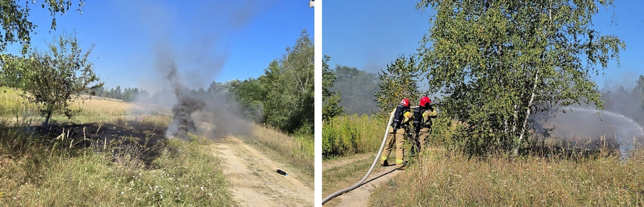 Trudny teren, dron i pożar – służby w gotowości