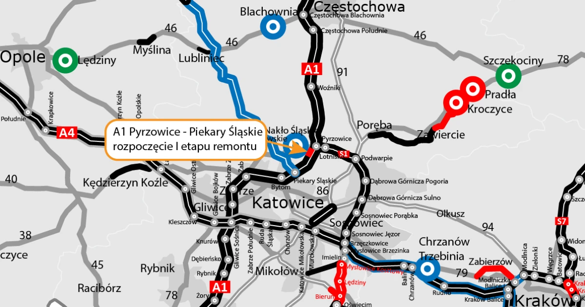 Ruszył remont autostrady A1. Kierowców czekają duże utrudnienia