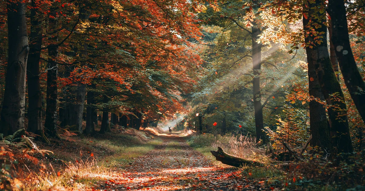 las jesień